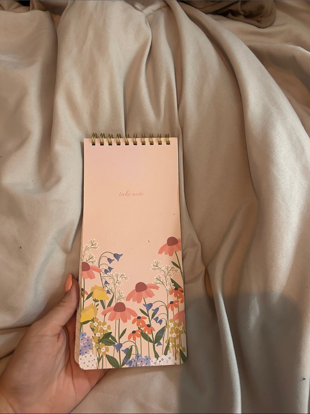 Floral Pink Spiral Notepad - 'take note'
